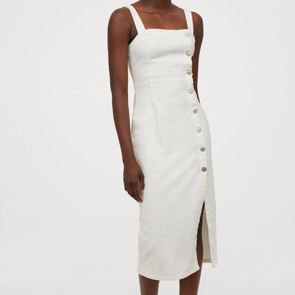 Fitted Twill Button-Down Dress - Picture 1 of 5